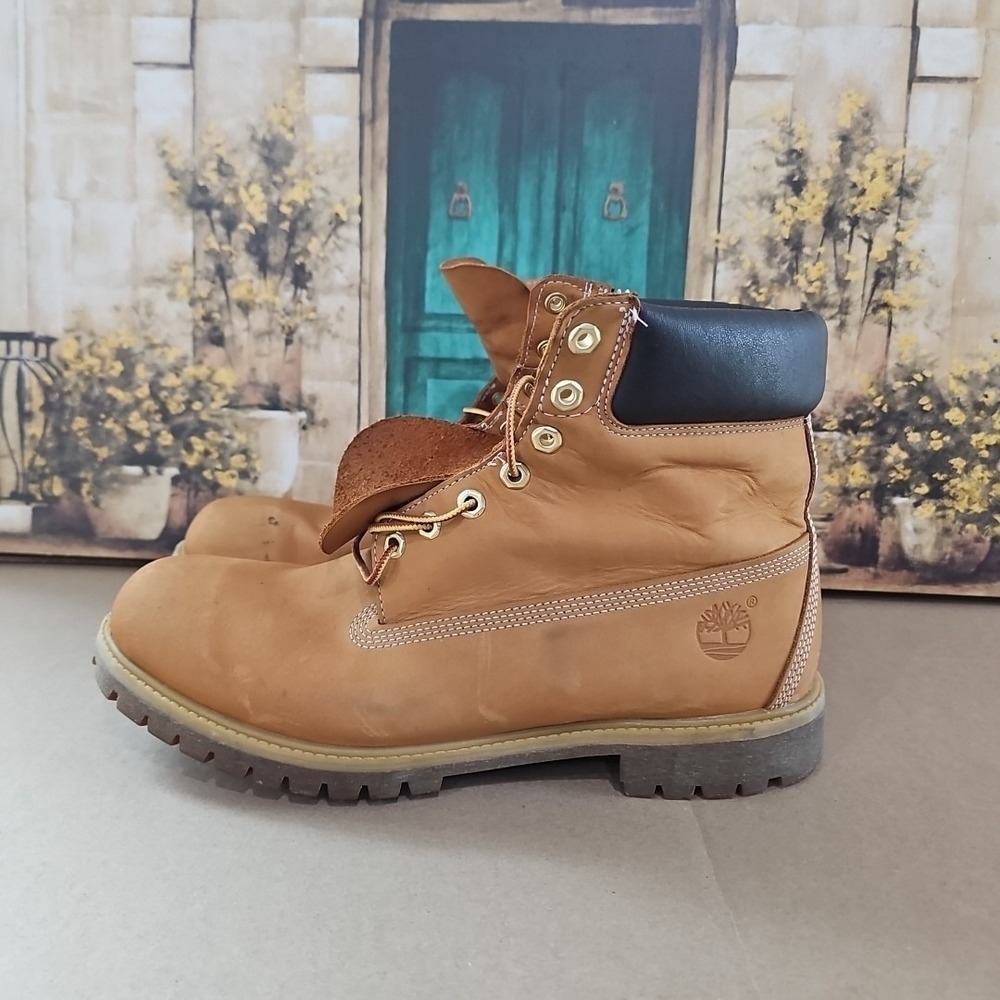 Timberland Men's Premium Waterproof Boot Rust Nubuck Medium Brown Size 13